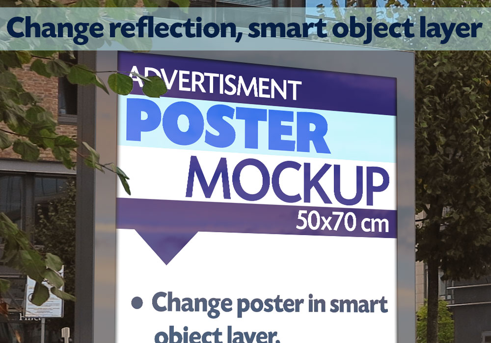 Add your own reflection to the billboard frame smart object layer